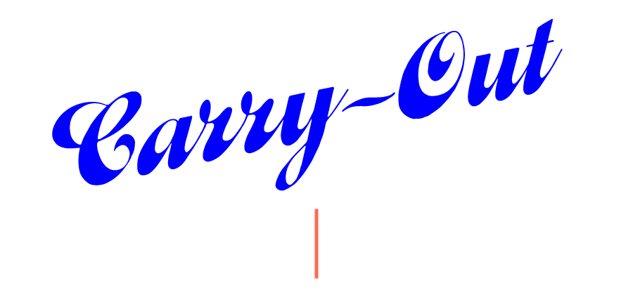 Carry Out banner in blue