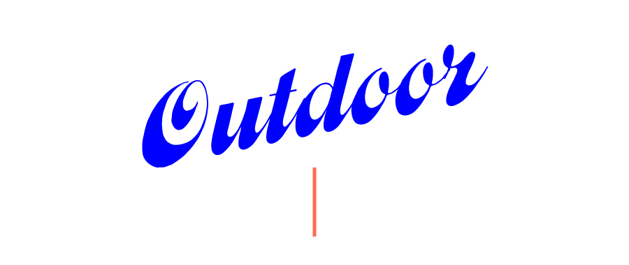Outdoor banner in blue