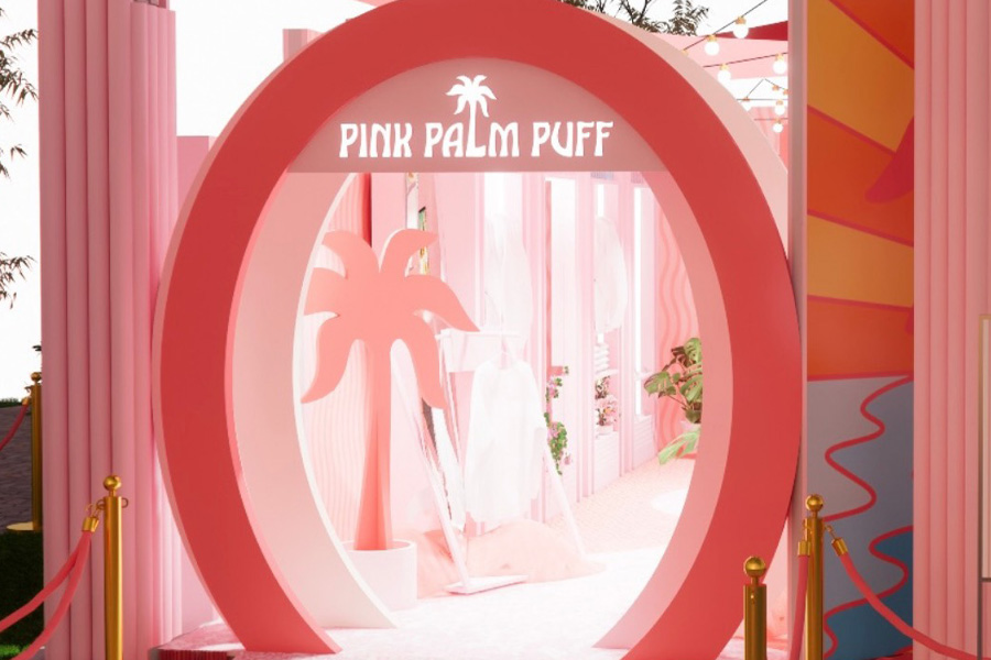 Pink Palm Puff Pop-Up